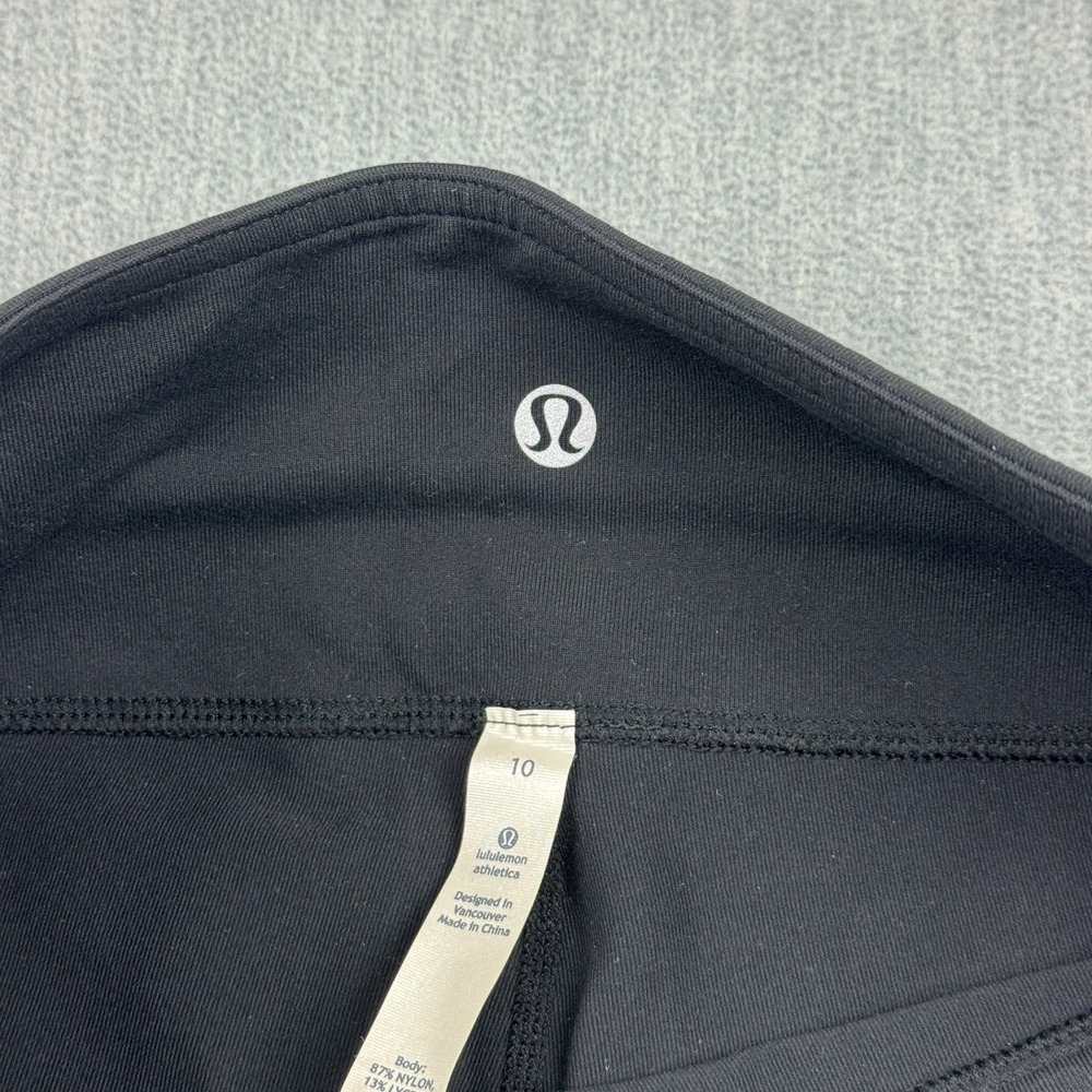 Lululemon Pants Women 10 Black Reversible Groove Crop Wide Leg Fit Yoga Dance - Picture 4 of 14